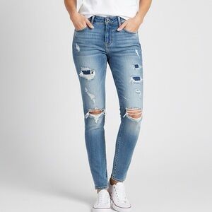 Guess Distressed Ripped Slim Fit Low Rise Stretch Jeans Size 27